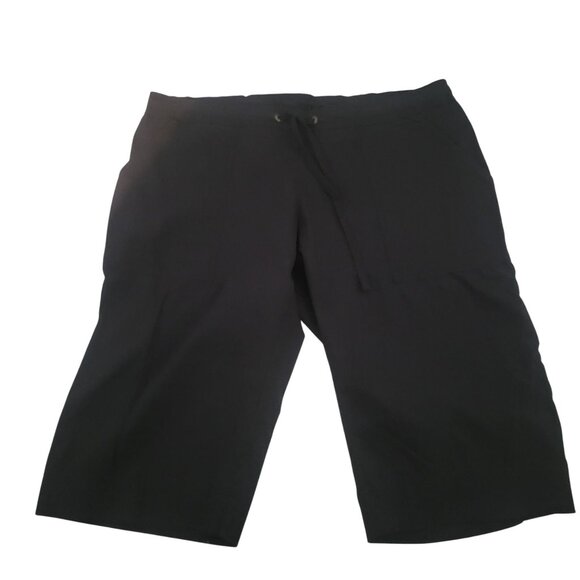 Prana‎ Black Capri Pants M Drawstring Waist Casual Wear designer hiking outdoor - Picture 1 of 8